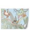 Children's wall mural - Tropical pastel animals in the jungle | FEEBY