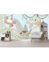 Children's wall mural - Tropical pastel animals in the jungle | FEEBY