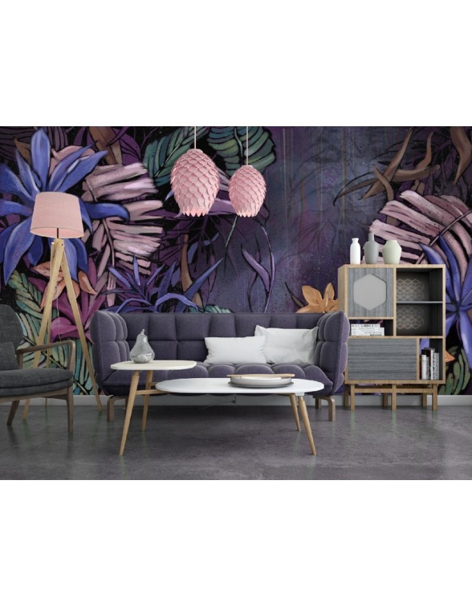 Wallpaper for living room - Palm tree leaves in the jungle | FEEBY