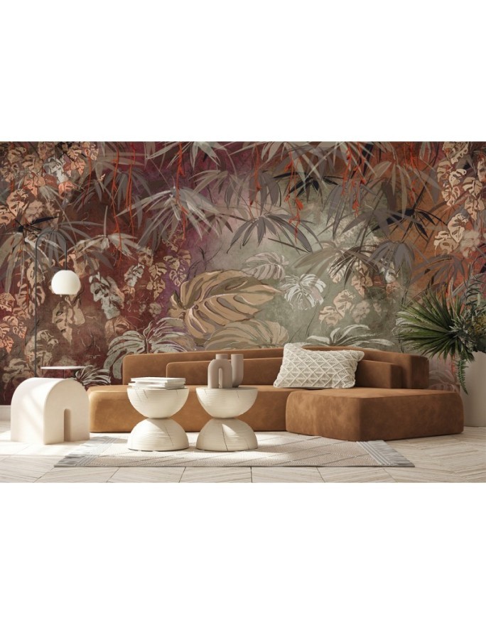 Bedroom wall mural - Tropical jungle leaves | FEEBY