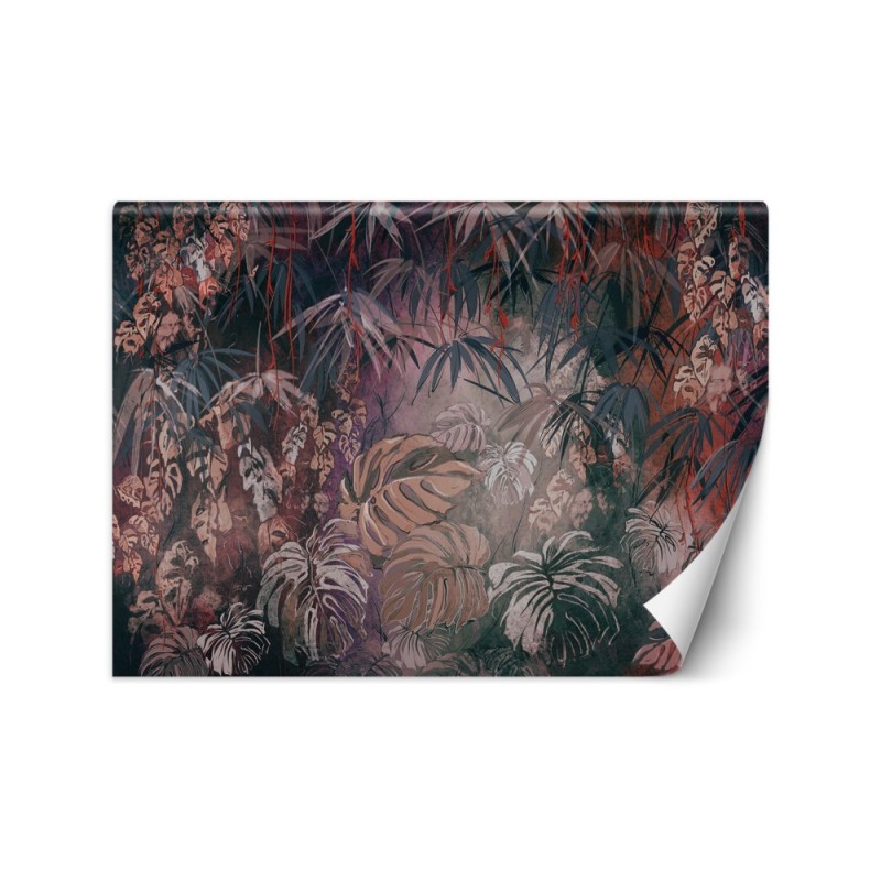 Living room wall mural - Tropical jungle leaves | FEEBY