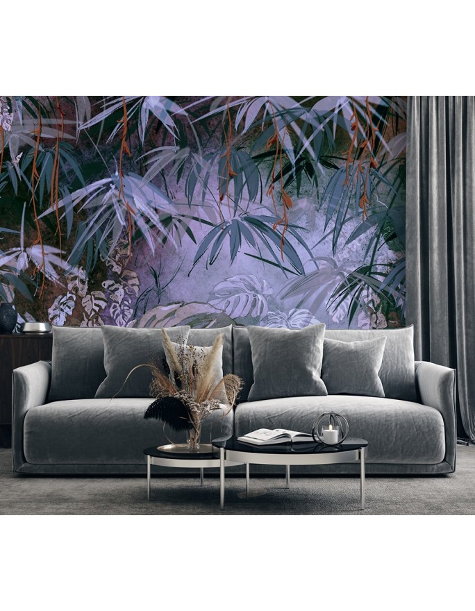 Living room wall mural - Jungle monstera leaves 3D | FEEBY