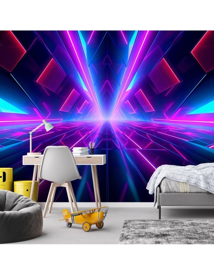 Wall mural - Neon tunnel 3D | FEEBY