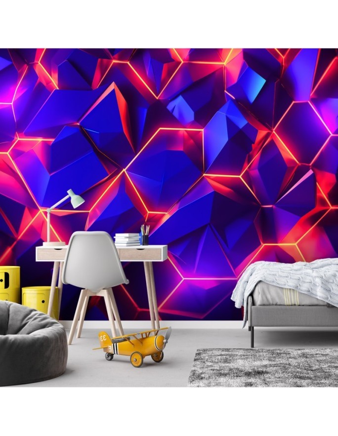 3D wall mural - Neon abstract texture | FEEBY
