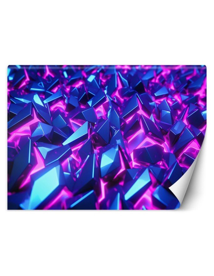 Wall mural Neon crystals 3D