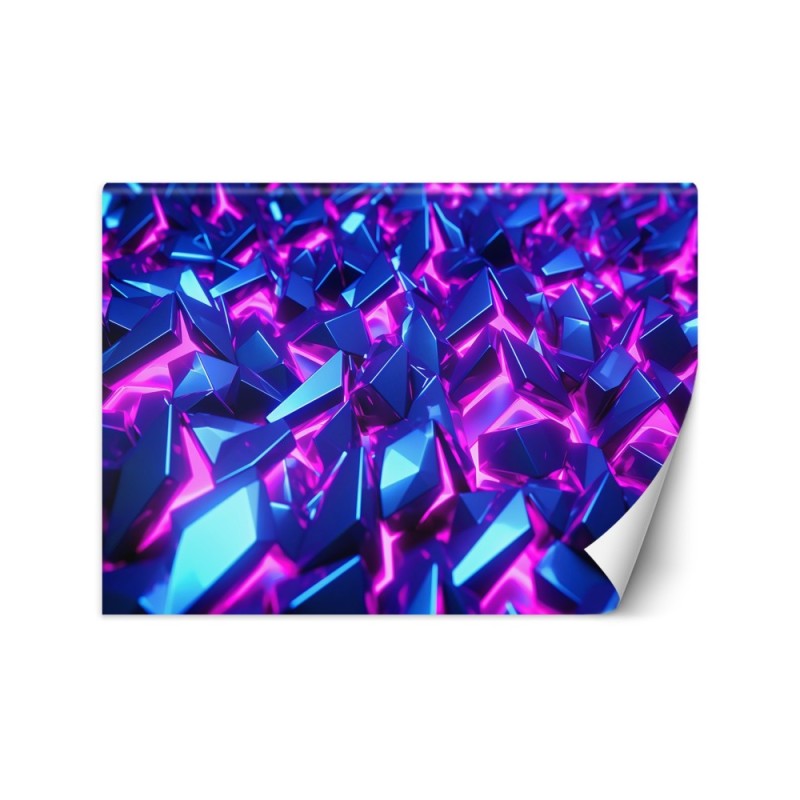 Wall mural - Neon crystals 3D | FEEBY