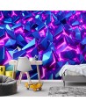Wall mural - Neon crystals 3D | FEEBY