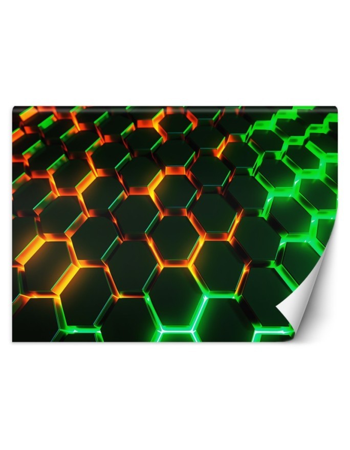 Modern wall mural - Neon shapes abstract 3D | FEEBY