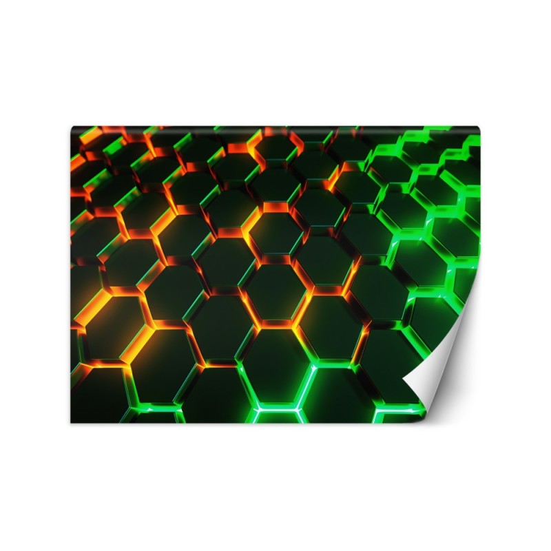 Modern wall mural - Neon shapes abstract 3D | FEEBY