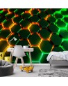 Modern wall mural - Neon shapes abstract 3D | FEEBY
