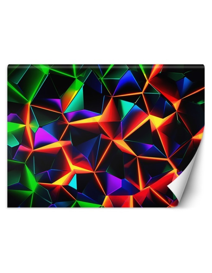 Youth Wall Mural - Colorful geometric abstraction 3D | FEEBY