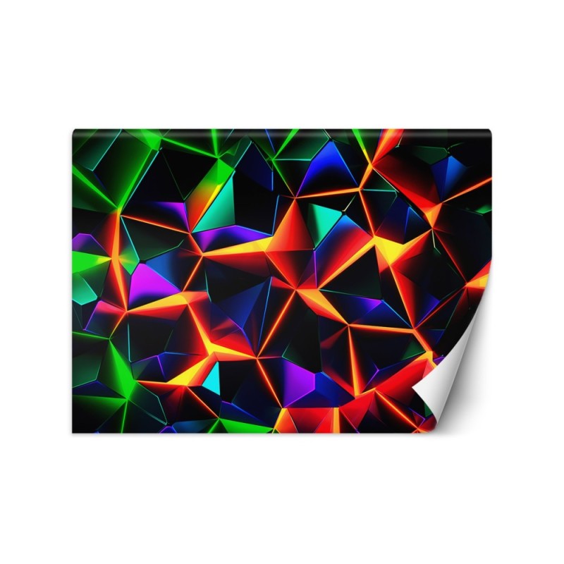 Youth Wall Mural - Colorful geometric abstraction 3D | FEEBY