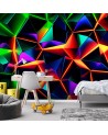 Youth Wall Mural - Colorful geometric abstraction 3D | FEEBY