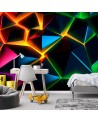 Modern living room wall mural - Geometric abstraction 3D | FEEBY
