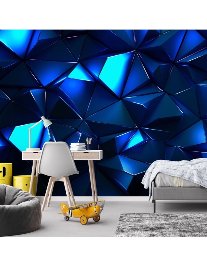 Game room wall mural - Blue abstract 3D | FEEBY