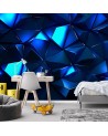 Game room wall mural - Blue abstract 3D | FEEBY