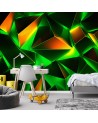 Youth wall mural - Green geometric abstraction 3D | FEEBY