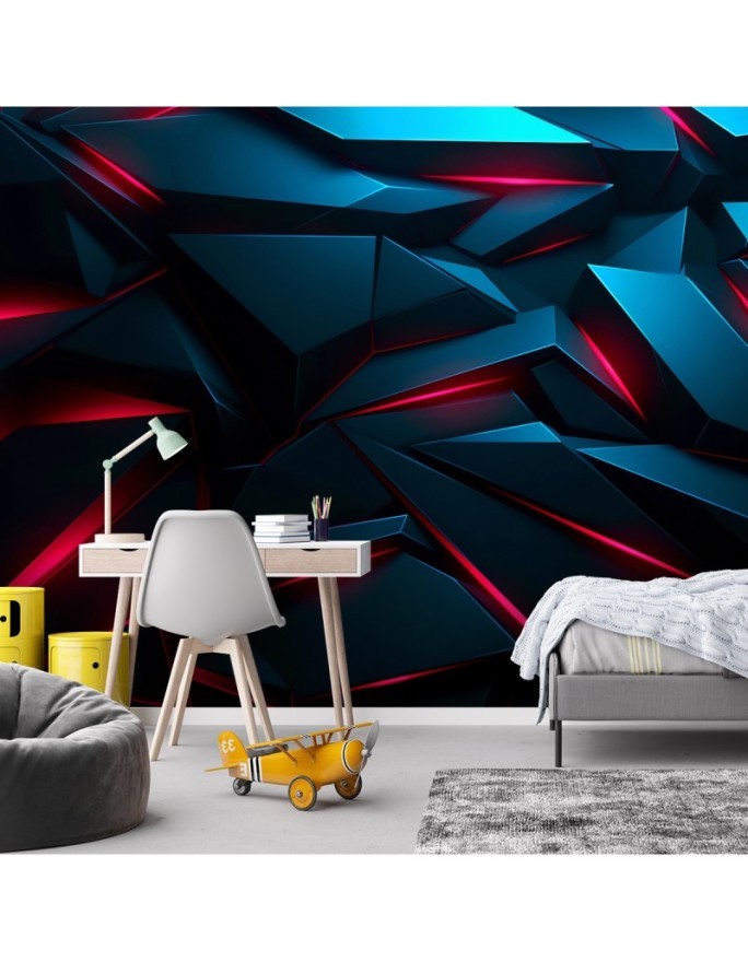 Living room wall mural - Abstract textures shapes 3D | FEEBY