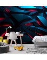 Living room wall mural - Abstract textures shapes 3D | FEEBY