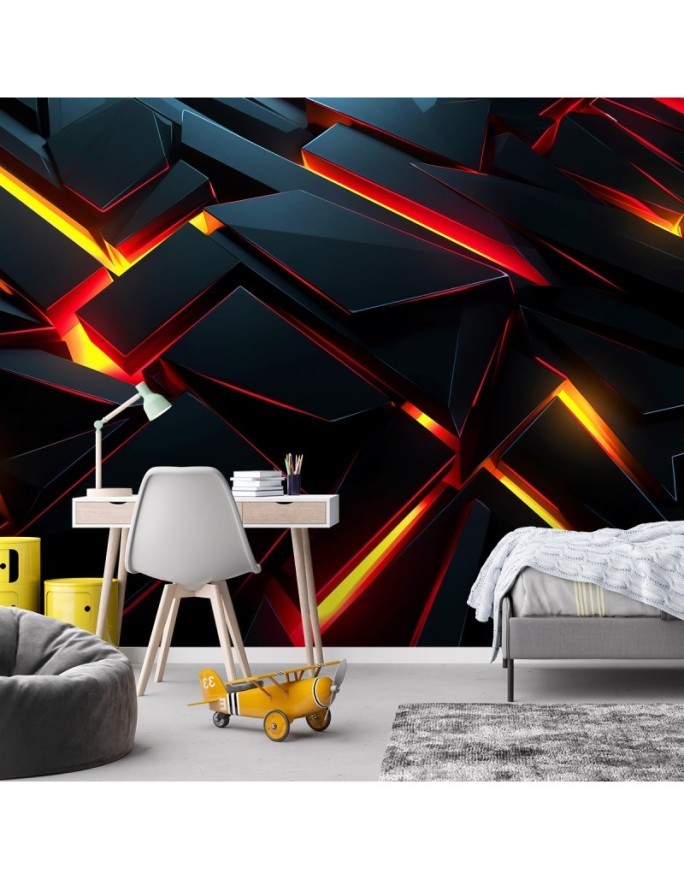 Game room wall mural - Futuristic abstraction 3D | FEEBY