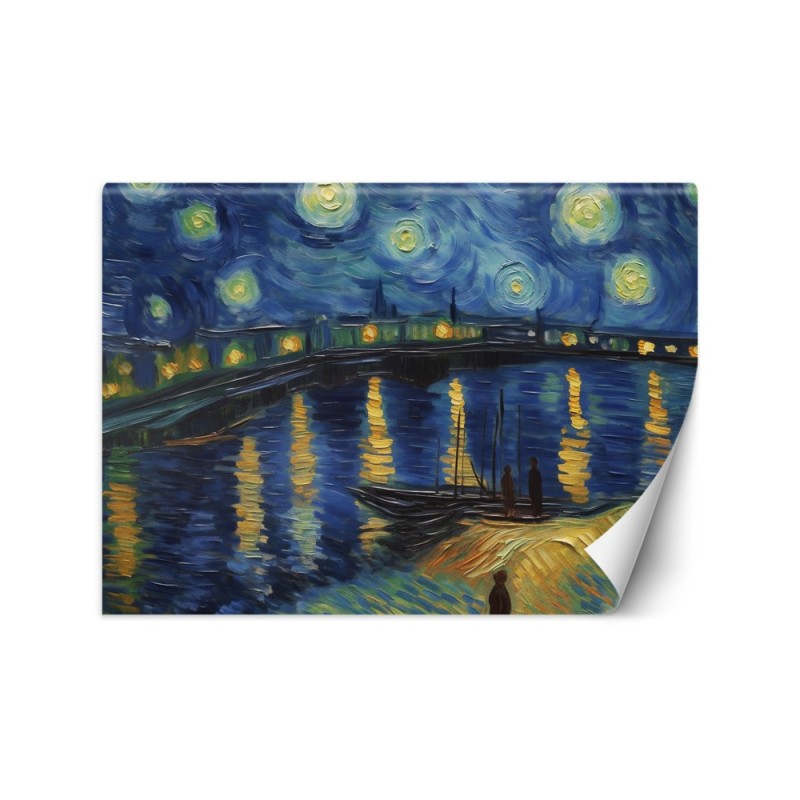 Photo wall mural - Starry night on the Rhone - V. van Gogh | FEEBY