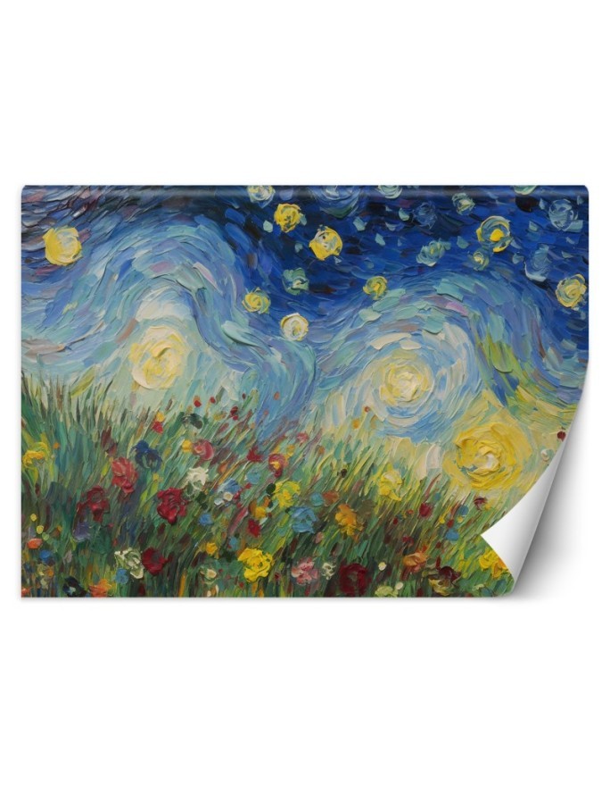 Bedroom wall mural - Starry night in the meadow - V. van Gogh | FEEBY