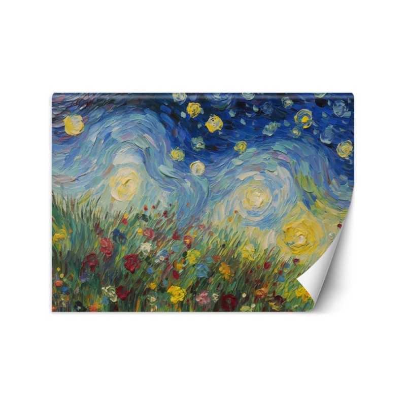 Bedroom wall mural - Starry night in the meadow - V. van Gogh | FEEBY