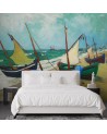 Bedroom wall mural - Fishing boats on the beach - V. van Gogh | FEEBY