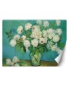 Living room wall mural - Still life vase with roses | FEEBY
