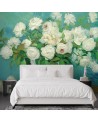 Living room wall mural - Still life vase with roses | FEEBY