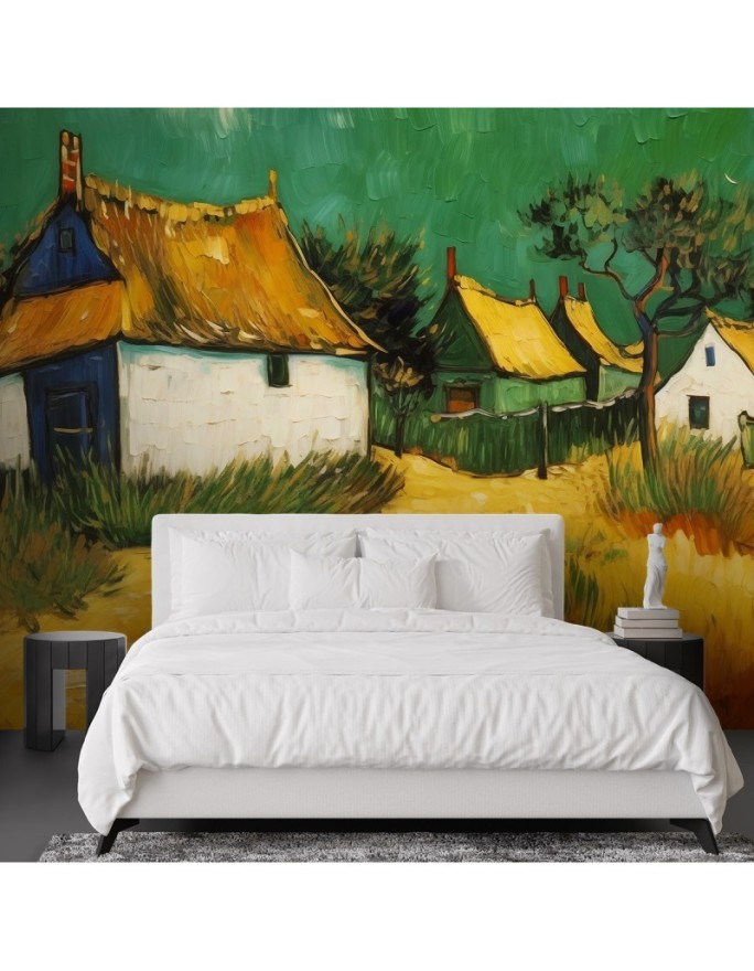 Wall mural - Thatched cottages - V. van Gogh | FEEBY