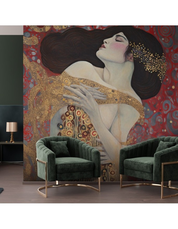 Wall mural - Woman red abstract - G. Klimt | FEEBY