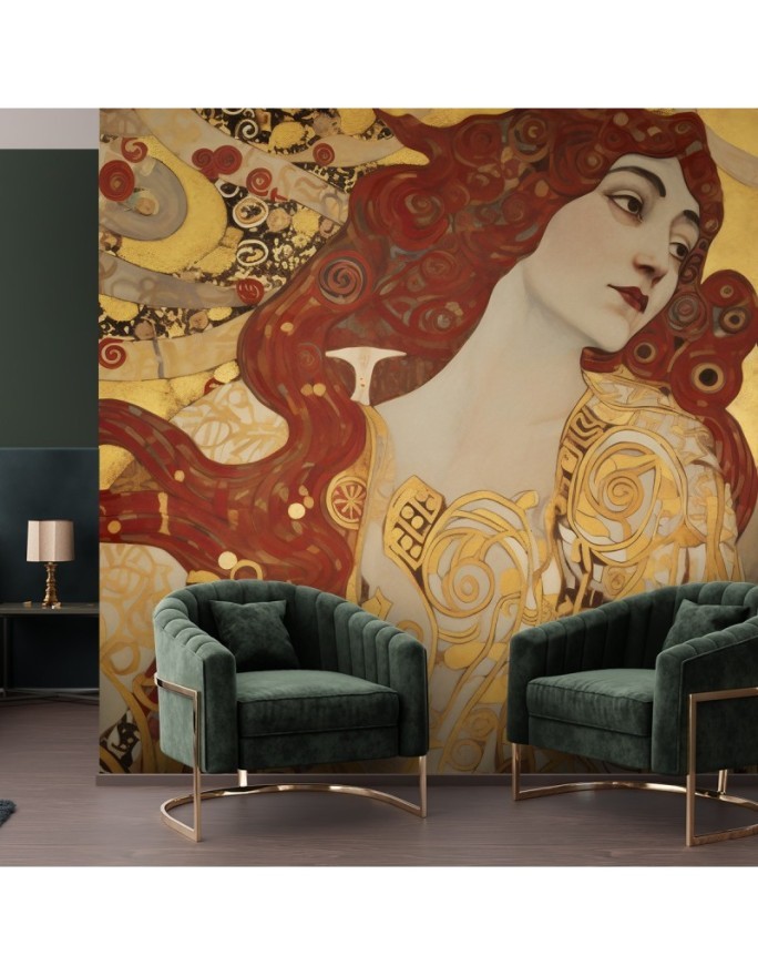 Wall mural reproductions - Woman with long hair - G. Klimt | FEEBY