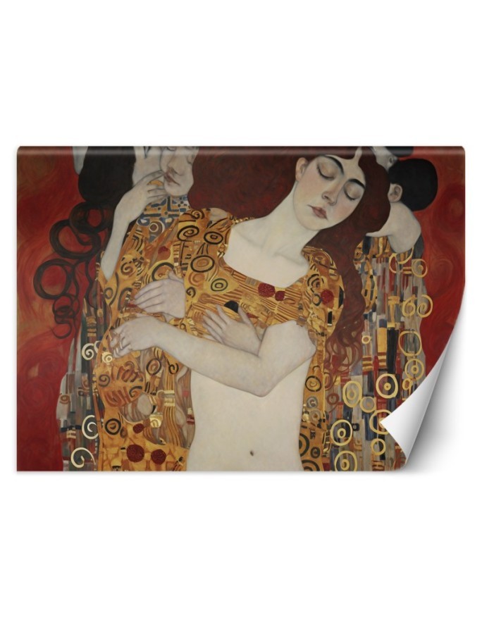 Wall mural for living room - Women's kissing abstract | FEEBY