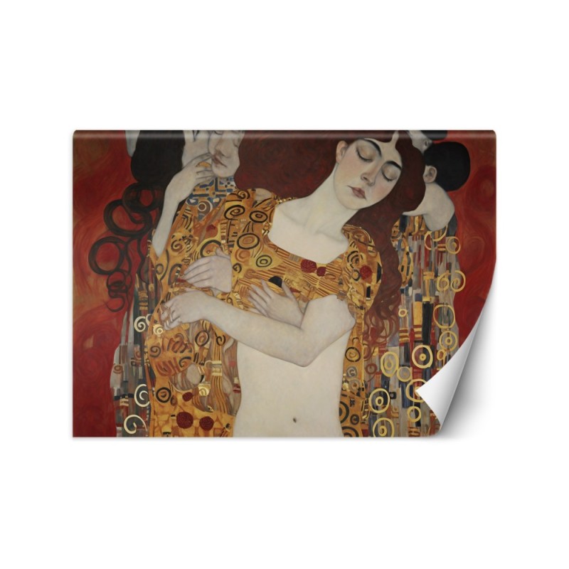 Wall mural for living room - Women's kissing abstract | FEEBY