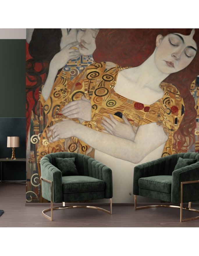 Wall mural for living room - Women's kissing abstract | FEEBY