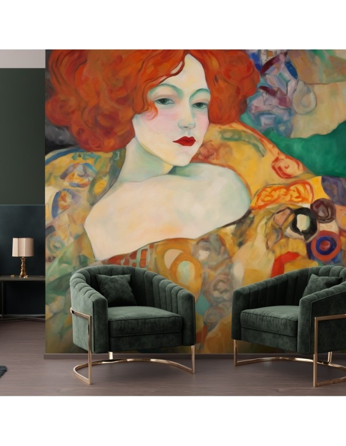 Bedroom wall mural - Red-haired woman - G. Klimt | FEEBY