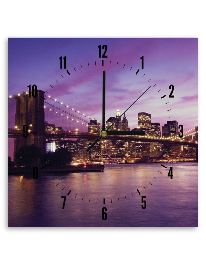 Wall clock - New York at dusk | FEEBY