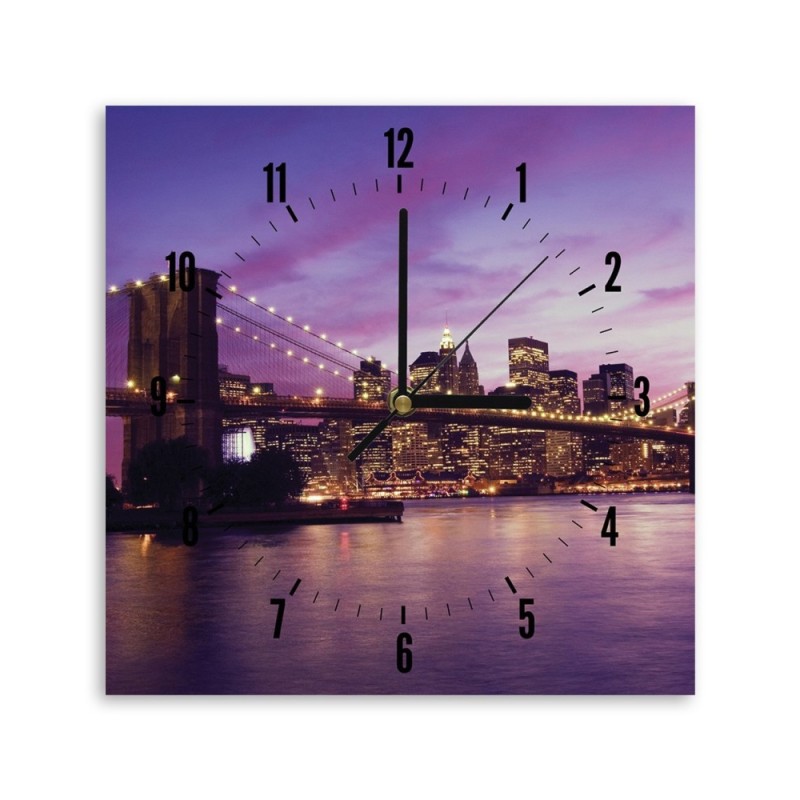 Wall clock - New York at dusk | FEEBY
