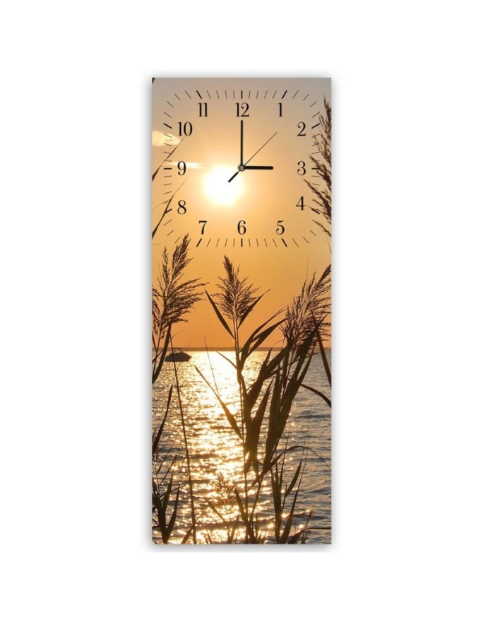 Wall clock - Reeds at sunset | FEEBY