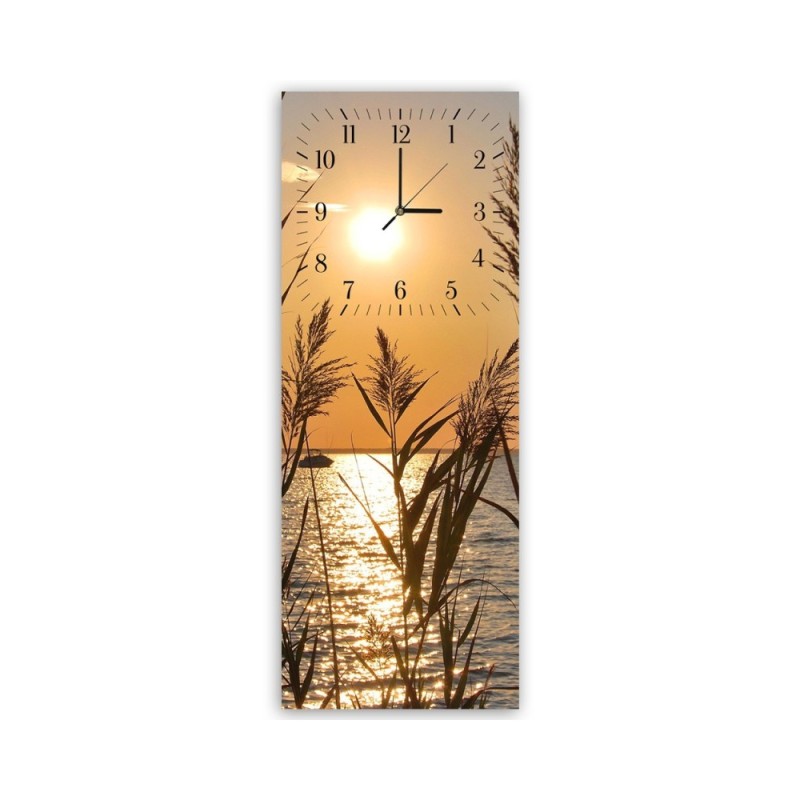 Wall clock - Reeds at sunset | FEEBY