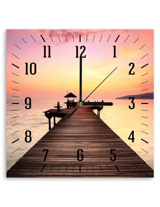 Wall clock - The bridge and the setting sun | FEEBY