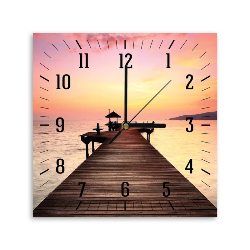 Wall clock - The bridge and the setting sun | FEEBY