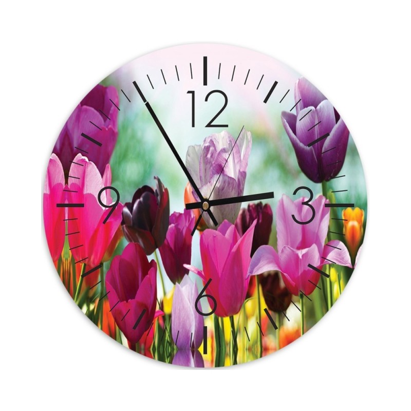 Wall clock - Coloured tulips | FEEBY