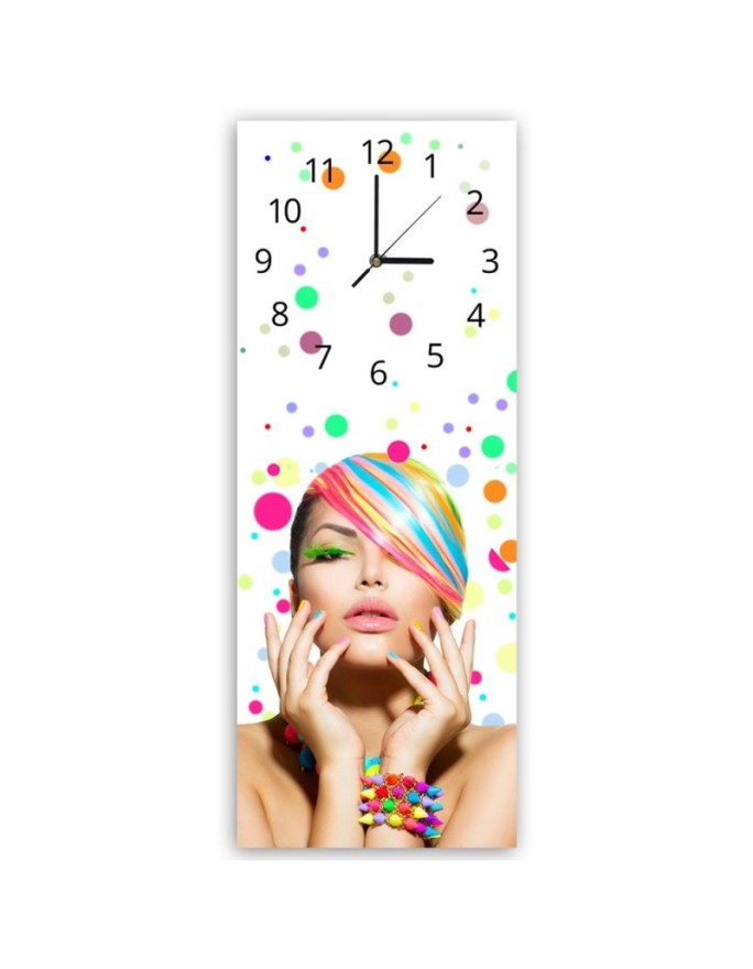 Wall clock Woman in colours