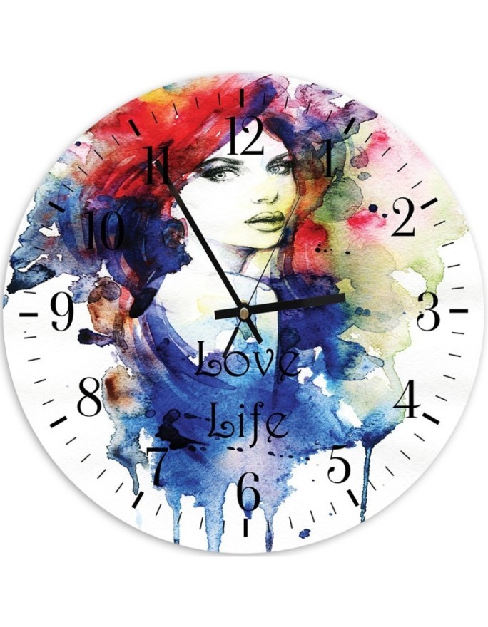 Wall clock - Love life watercolour | FEEBY