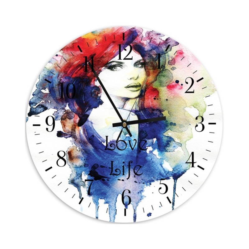 Wall clock - Love life watercolour | FEEBY