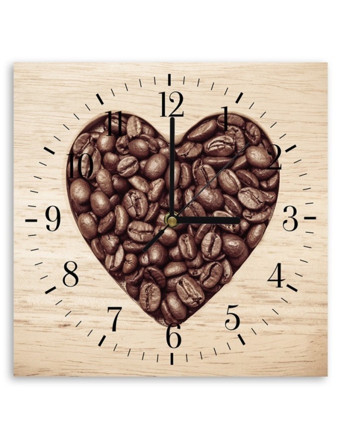 Wall clock - Heart made from coffee beans | FEEBY