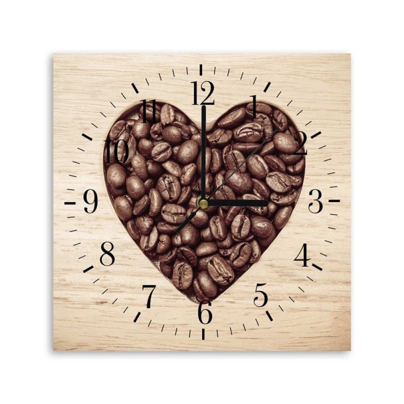 Wall clock - Heart made from coffee beans | FEEBY