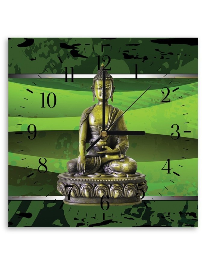 Wall clock - Buddha among the greenery | FEEBY
